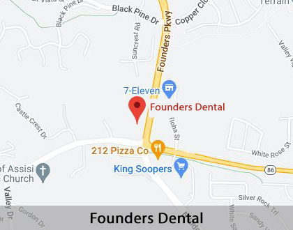 Map image for Options for Replacing Missing Teeth in Castle Rock, CO